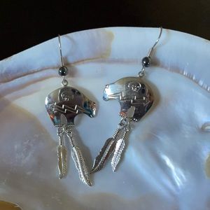Navajo Silver Bear Earrings